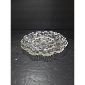 Anchor Hocking Deviled Egg Plate, Clam‎ Sea Shell Dish, Glass Plate, Serveware